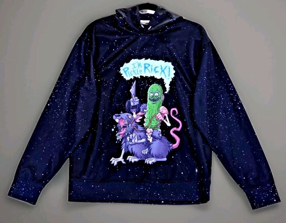 Rick And Morty I'm Pickle Ricky Men’s Medium Hoodie Cartoon Network Pullover